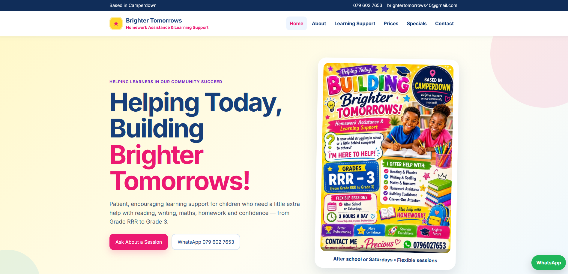 Brighter Tomorrows website